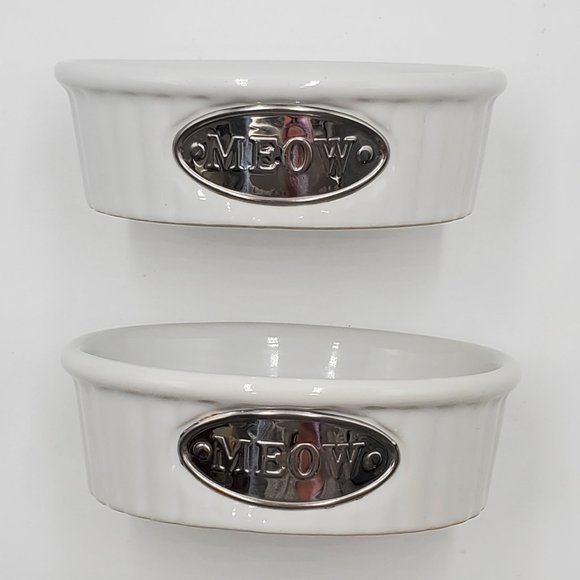 Whisker City Ceramic Meow Bowls – set of 2 - Picture 4 of 15